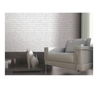 Light Grey / White - J30309 - Brick Effect - Muriva Wallpaper
