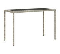 (light grey, wood) vidaXL Garden Table with Top Patio Dining Table Outdoor Table Poly Rattan