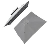 Light Grey x Square Parasol Replacement Cover - Weather Resistant Cantilever Umbrella Fabric for Garden Gazebo Pool & Market with 8 Struts