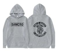 (light grey, XXL) Sons Of Anarchy Samcro Double Sided Print Streetwear Men Womnen Harajuku Brand Design Hoodie Mens Oversized Hoodies Sweatshirt