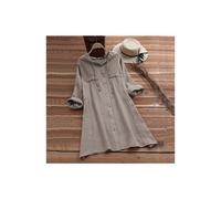 (Light grey, XXXL) Women's Drawstring Cotton and Linen Solid Color Hat Loose Hooded Long Sleeve Cardigan Shirt