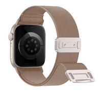 Light House Magnetic Nylon Strap Compatible with Apple Watch Strap 49mm 46mm 45mm 44mm 42mm(Series 3 2 1), Soft Waterproof Nylon Band for iWatch Series 11 10 9 8 7 6 5 4 3 2 1 Se/Ultra 3 2 1, Milktea