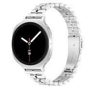 Light House Metal Strap Compatible with Samsung Galaxy Watch 8 40mm 44mm/Classic 46mm, Adjustable Replacement Stainless Steel Samsung Watch 8 Strap, Slim Fashion Design for Women Men, Silver