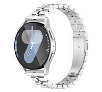 Light House Metal Strap Compatible with Samsung Watch 7 FE 6 5 4 40mm 44mm/5 Pro 45mm, Galaxy Active 2 40/44mm, Stylish Slim Band for Watch 6 Classic 43/47mm, 4 Classic 42/46mm, for Women Men, Silver