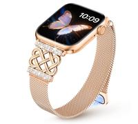 Light House Milanese Loop for Apple Watch Strap 49mm 46mm 45mm 44mm 42mm(Series3 2 1), Dressy Celtic Knot Stainless Steel iWatch Strap Magnetic for Series 11 10 9 8 7 6 5 4 Ultra/SE3 2 1, Rosegold