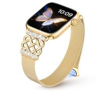Light House Milanese Loop for Apple Watch Straps 42mm(Series 11 10)41mm 40mm 38mm, Magnetic Stainless Steel Celtic Knot iWatch Strap for Series 11 10 9 8 SE 7 6 5 4 3 2 1, Gold Apple Watch Strap Women