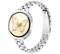 Light House Stainless Steel Strap Compatible with Samsung Watch 8 Strap 40/44mm, Galaxy Watch 8 Classic Straps 46mm, Slim Metal Samsung Smartwatch Straps Silver, Elegant Oval Design Band for Women