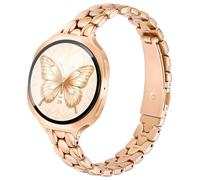 Light House Stainless Steel Straps Compatible with Samsung Watch 8 Strap 40mm 44mm / 8 Classic 46mm, Slim Metal Galaxy Watch Strap Rosegold, Elegant Design Slim Band for Women