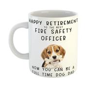 Light Humour Mug Happy Retirement to The Best Fire Safety Officer Now You Can Be A Full Time Dog Dad, Pet Lover Design