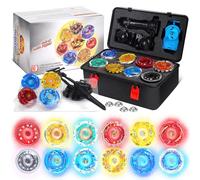 Light Ignite Gyro Set, 12 Battle Spin-Tops, 3 Launchers and 1 Girp, Ages 6+
