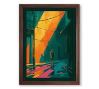 Light in Architecture Industrial Framed Wall Art Print A4 (29.7×21cm) Walnut, Wall Decor for Living Room, Bedroom, Office & Home, Ready to Hang, Art Gift