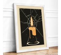 Light in Darkness Minimalist Framed Wall Art Print A2 (59.4×42cm) White, Wall Decor for Living Room, Bedroom, Office & Home, Ready to Hang, Art Gift