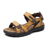 Light in The Box Orthopedic Sandals Men Summer Flat Sandals Outdoor Hiking Sandals Sports Sandals Beach Daily Breathable Non-Slipping Shoes (Yellow,9)