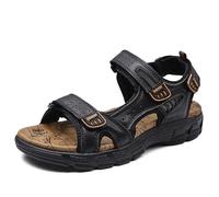 Light in The Box Orthopedic Sandals Men Summer Flat Sandals Outdoor Hiking Sandals Sports Sandals Beach Daily Breathable Non-Slipping Shoes (Black,5)