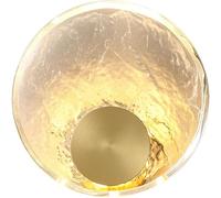 Light Iron Led Wall Lamp New Chinese Water Ripple Glass Wall Lighting Fixtures Creative Personality Bedroom Bedside Modern Chinese Style Living Room Backdrop Wall Sconces