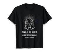 Light is My Shield - Helmet & Inspirational Quote Design Value Graphic T-Shirt