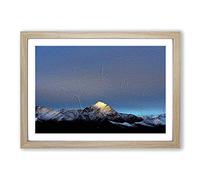 Light Kissing Monte Due Mani Mountain Framed Print | A2 Oak Framed Wall Art | Ready to Hang | Modern Landscape Picture | Living Room Bedroom Lounge Office