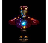 Light Kit Compatible with Lego Iron Man MK4 Bust 76327 (No Model), Decoration Lighting Set Compatible with Lego Iron Man MK4 Bust - Standard Version