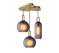 Light Lamp Industrial Retro Chaners 3 Modern Minimalist Smoke Grey Pendant Lights Adjustable Hanging Lamp Romantic Office Lamp Study Hanging Lamp Glass Elegant Design Ceiling Light E27