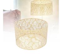 Light Lamp Shades, Hollow Glass Lampshade Modern Light Shades Retro Leaf Pattern Simple Style Home Decoration for Ceiling Lights Bathroom E14 E27 Bulb (Gold)