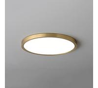 Light, LED Flush Mount Ceiling Light All Copper 0.8in Ultra-Thin Flat Modern Round Lighting Fixture Nordic Minimalist Balcony Restaurant Lights Three-Color Dimming Ceiling Lamp for Bedroom