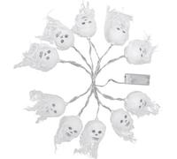 Light Led Skull String Decoration Lantern White Battery Powered For Halloween Party Decor No Batteries Included