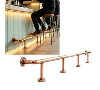 Light Luxury Bar Foot Rail Kit, 304 Stainless Steel Metal Brushed Finish Foot Rest Area, for Kitchen Island Platform Courtyard(10FT/3.05M)