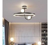 Light Luxury Ceiling Lamp Post-Modern Ceiling Light Fixture Creative Bedroom Living Room Chandelier Nordic Simple Bedroom Decorative Dining Room Ceiling Light Fixture(Black,60cm)