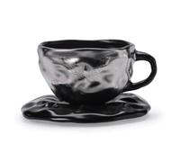 Light Luxury Ceramic Mug Home Office Goddess Coffee Cup Tea Saucer Simple Commercial Couple Water (Butterfly Cup Saucer Set,220ml/7.44oz)