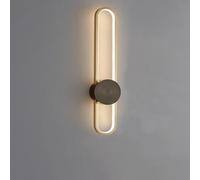 Light Luxury Circle Metal Wall Lamp Living Room Background Full Copper Bedroom Bedside Minimalist Long Strip LED Sconces Corridor Foyer Cafe Mounted Lighting Fixture