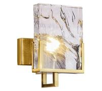 Light Luxury Crystal Glass Wall Sconces Gold Fixture with Ice Shade,Modern