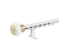 Light Luxury Curtain Track System - Wall-mounted Room Divider Rod with Silent Pulleys & Hidden End Caps, Elegant White 140cm/4.6ft - Perfect for Modern Interiors