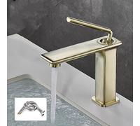 Light Luxury Full Copper Basin Faucet Bathroom washbasin washbasin Single-Hole hot and Cold Water Faucet, Gold Short