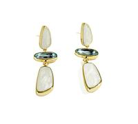 Light Luxury Geometric Earrings Women's French Style Retro Oval Crystal Elegant Enamel Drop Glaze Long Earrings