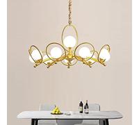 Light Luxury Golden Sputnik Personalized Glass Spherical Lampshade Pendant Light G9 Base Ceiling Light Light Fixture for Kitchen Island Living Room Dining Room-Golden 49x41cm