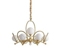 Light Luxury Golden Sputnik Personalized Glass Spherical Lampshade Pendant Light G9 Base Ceiling Light Light Fixture for Kitchen Island Living Room Dining Room-Golden 49x41cm