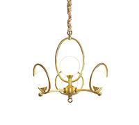 Light Luxury Golden Sputnik Personalized Glass Spherical Lampshade Pendant Light G9 Base Ceiling Light Light Fixture for Kitchen Island Living Room Dining Room-Golden 49x41cm
