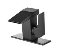 Light Luxury Hydropower Digital Display Temperature Bathroom Washbasin Faucet Bathroom faucets(Black with Bottom)