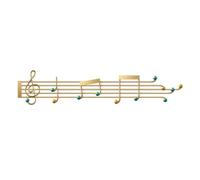 Light Luxury Musical Note Coat Rack - Wall-Mounted Metal nizer Hooks for Entryway, No Drill, Stylish Gold Finish, Perfect for Hanging Clothes & Accessories (Medium)