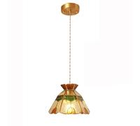 Light Luxury Retro All-copper Glass Pendant Light, Hanging Lamp For The Corridor Balcony Of The Homestay, Chandeliers For The Walk-in Closet At The Entrance, And For The Bedside Bay Window In The Dini