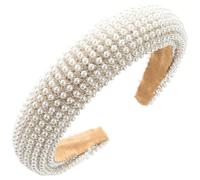 Light Luxury Rhinestone Pearl Headband Sponge Headband Diamond Wide Brim Face Washing Hair Pressing Headdress for