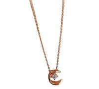 Light Luxury Rose Gold Moon Necklace Female Ins 925 Silver Personality Trend Necklace