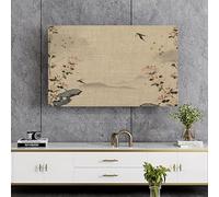 Light Luxury Style Farmhouse 55 Inch 65 Inch TV Dust Cover Cloth TV Cover For Hanging Desktop Waterproof Cover Indoor Screen Protector For LCD LED(Size:65IN(W151xH92CM),Color:A)