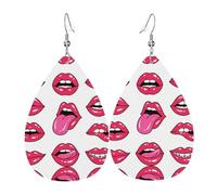 Light luxury texture - suitable for daily wear, party date earrings EXDQJC-500-a1fc01e8ee988ad6bd8d8ecfb9092 Printed teardrop-shaped leather earrings