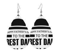 Light luxury texture - suitable for daily wear, party date earrings Happy Fathers Day To The Best Dad Printed teardrop-shaped leather earrings