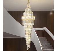 Light Luxury Villa Duplex Large Chandelier Crystal Hall Spiral Staircase Modern Elegant Living Room Hotel Lobby Light