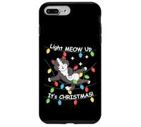 Light Meow Up, It’s Christmas! Funny Cat Tangled in Lights Case for iPhone 7 Plus/8 Plus