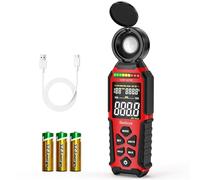 Light Meter Lux Foot Candles Meter 0.1~200,000 Lux Range, Large Backlit Display, Light Meter for Plants Luxmeter Light Meter Digital Illuminance Meter Handheld