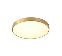 Light, Modern Simple Full Copper LED Flush Mount Ceiling Light, Ultra-Thin Flat Circular Ceiling Lamp, 3 Color Temperatures Ceiling Light, Close to Ceiling Light Fixtures