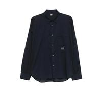 Light Mussola Shirt, male, C.P. Company, Casual Shirts, Blue, L, Shirts L
